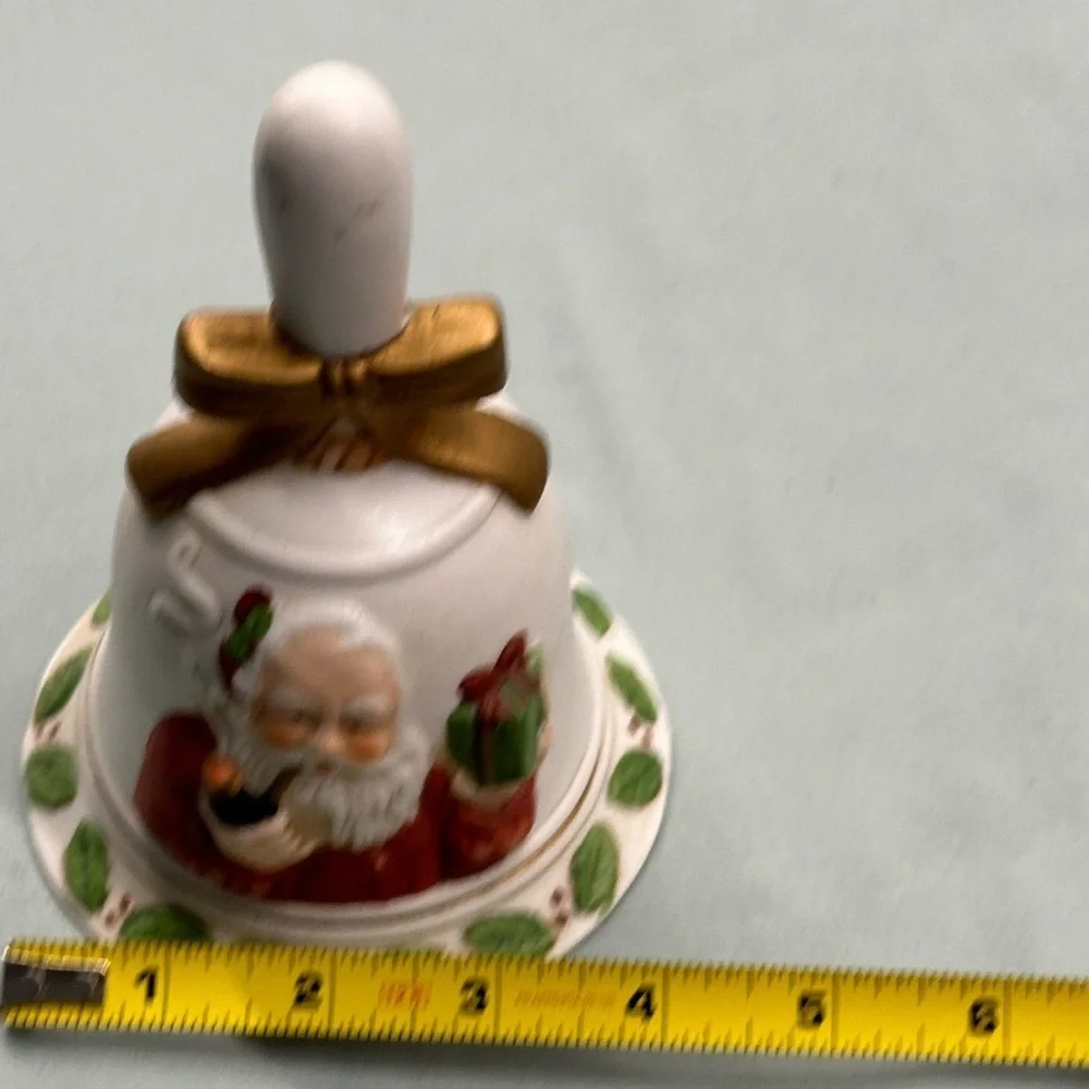 Beautiful white porcelain Santa bell